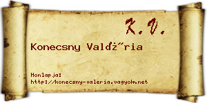 Konecsny Valéria névjegykártya